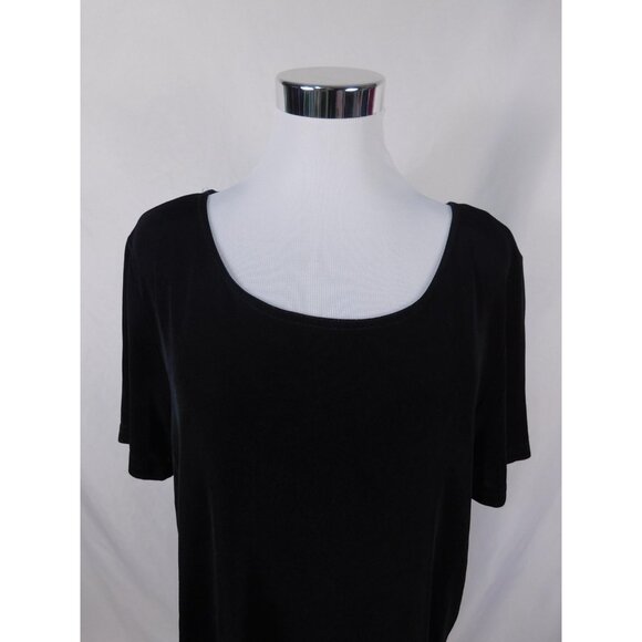 Black Scoop Neck Short Sleeve Soft Knit Top Witchcore L - Picture 2 of 8